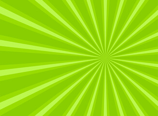 Fototapeta premium Sunlight abstract background. Green color burst background. Vector illustration. Sun beam ray sunburst