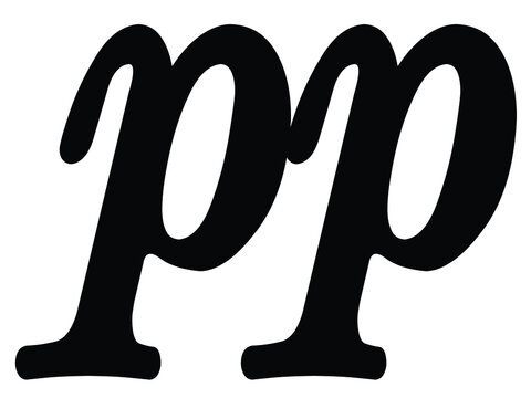Black music symbol of dynamic pianissimo