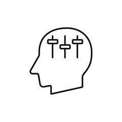 Human head with Customisation sign silhouette vector illustration