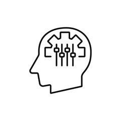 Human head with Mass Customisation sign silhouette vector illustration