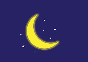 Plakat moon and stars icon night symbol vector illustration