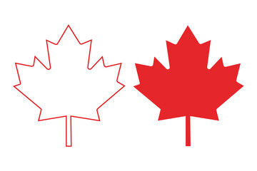 Canadian leaves set. Symbol of Canada. Vector graphics