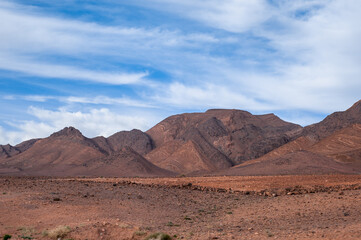 Fototapeta na wymiar magnificent Atlas mountains landscape graphic layers of rock form seductive curves