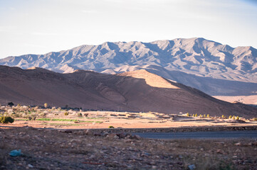 desert and magnificent Atlas mountains landscape graphic layers of rock form seductive curves