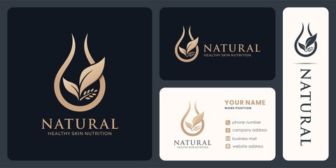 natural oli logo design for organic product or cosmetics.