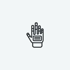 Robotic hand vector icon illustration sign