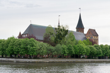 Fototapeta na wymiar Konigsberg Cathedral on Kant Island (formerly Kneiphof) of the Pregel (Pregolya) River in Kaliningrad