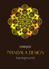 An unique mandala vector art for use. Eye catching mandala design for using in background, poster, banner or print.