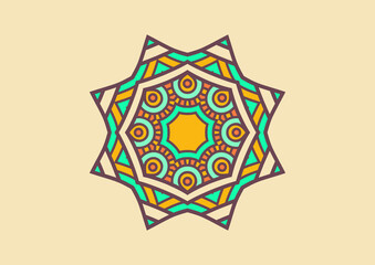An unique mandala vector art for use. Eye catching mandala design for using in background, poster, banner or print.