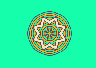 An unique mandala vector art for use. Eye catching mandala design for using in background, poster, banner or print.