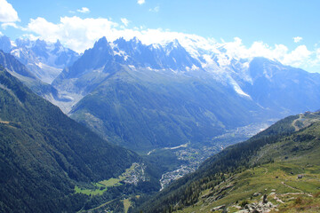 Fototapeta premium Chamonix Mont Blanc in the french Alps, Haute Savoie 