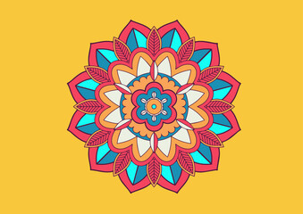 An unique mandala vector art for use. Eye catching mandala design for using in background, poster, banner or print.