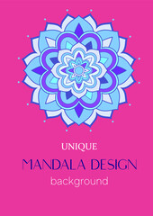 An unique mandala vector art for use. Eye catching mandala design for using in background, poster, banner or print.