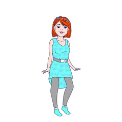 Fashion girl, isolated on white, vector illustration