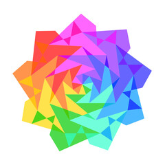 abstract geometric symbolic rainbow polygon-9a1
