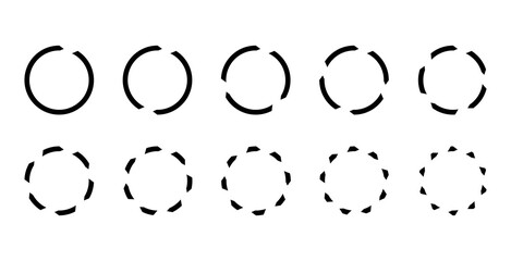 Circle chart section segments set vector diagram segments pie template. Circle segments set. Various number of sectors divide the circle on equal parts. From 1 to 10. Pie chart set. Diagram collection