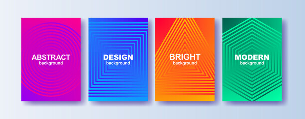 Set of colorful abstract backgrounds for your design. Collection of bright designs