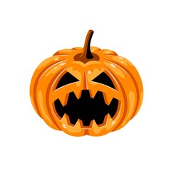 Halloween pumpkin on white background in vector EPS8