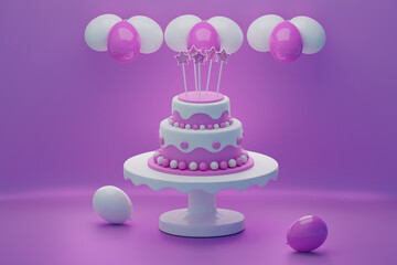 Pie Pink 3d