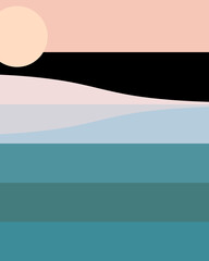 Obraz premium Geometric landscape generative art poster illustration