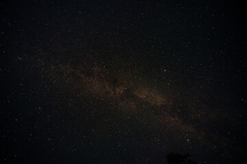 dark night sky with stars and Mily Way galaxy