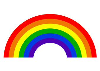 Rainbow with the colors of the LGBT flag with white background