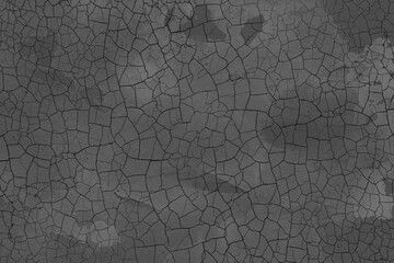 Black broken antique  grunge crackled effect texture. Old vintage black background.