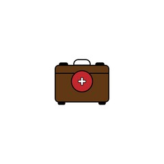 Doctor's bag icon. Medical equipment isolated on white background. Design elements, colored. Element for mobile concepts and web apps. Flat style vector illustration.