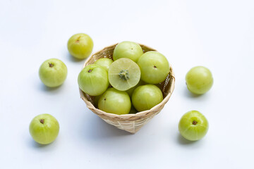 Emblica on a white background. Top view