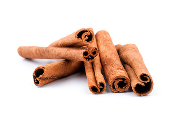 Cinnamon sticks, isolated on white background