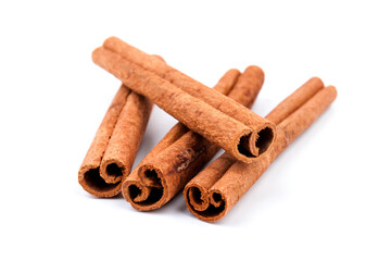 Cinnamon sticks, isolated on white background