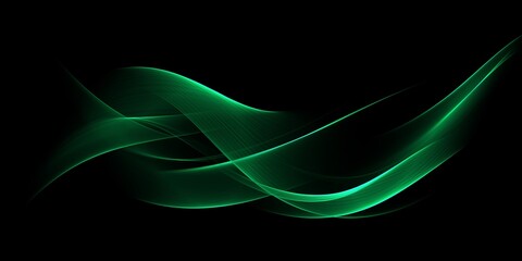 Abstract Green Background, Futuristic Wavy
