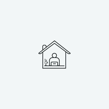 Work from home vector icon illustration sign