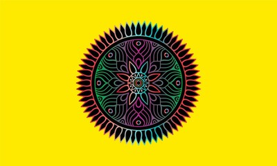 Mandala coloring book for kids mandala coloring page yellow background
