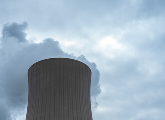 Nuclear power plant against sky