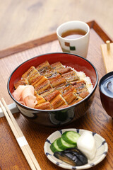 Anagodon,  rice bowl with grilled conger eel, japanese food