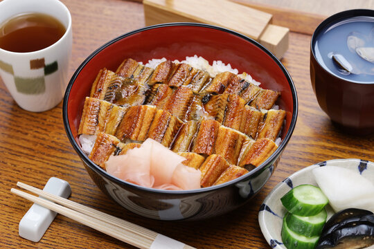 Anagodon,  rice bowl with grilled conger eel, japanese food