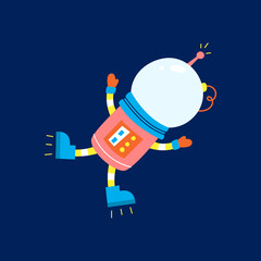 Flat design, Astronaut floats in space, Vector illustration, Infographic element