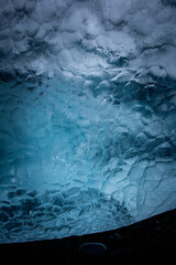 Broken ice from washed up Icebergs on Jokulsarlon black beach, also known as Diamond Beach
