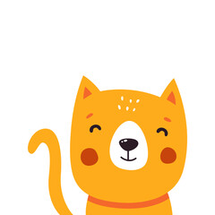 Cute cat cartoon. Vector illustration isolated on white background