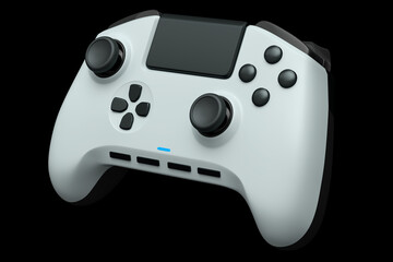 Realistic joystick for video game controller on black background