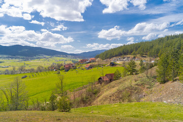 landscape with field and clouds