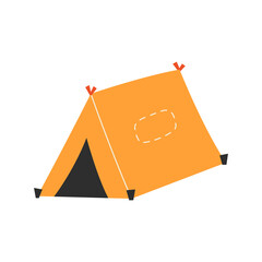 The only canvas tent on a white background. Vector illustration