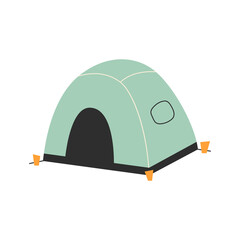 The only canvas tent on a white background. Vector illustration