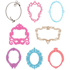 Set of mirror frames. Vector illustration. Princess frames. © SQB Creation 