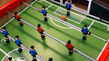 Figures of football players from the game table football