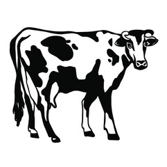 Cow vector illustration. Design for packaging agricultural products, signage, advertising farm products shops