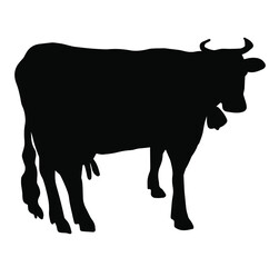 Cow vector illustration. Design for packaging agricultural products, signage, advertising farm products shops
