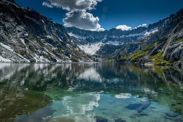 Sapphire lake in Trinity Alps, CA