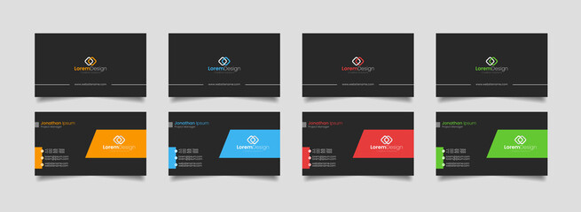 minimalist and modern business card print templates. Personal visiting card with company logo. Stationery design with Vector illustration